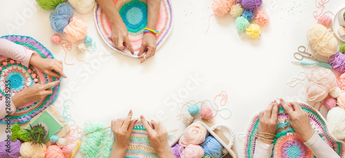 Tableau sur toile Master class on knitting