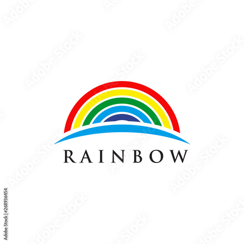Rainbow logo icon design template