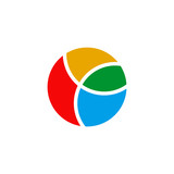 Rainbow logo icon design template