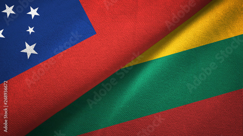 Samoa and Lithuania two flags textile cloth, fabric texture
