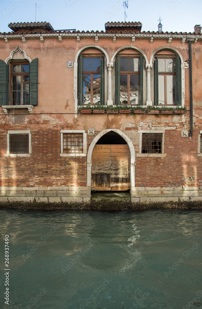 Windows in Venetian Gothic style,italy, 2019