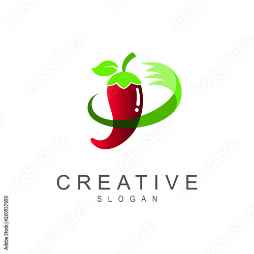 chili logo, icon of spicy cuisine , spicy chili logo, logo letter p