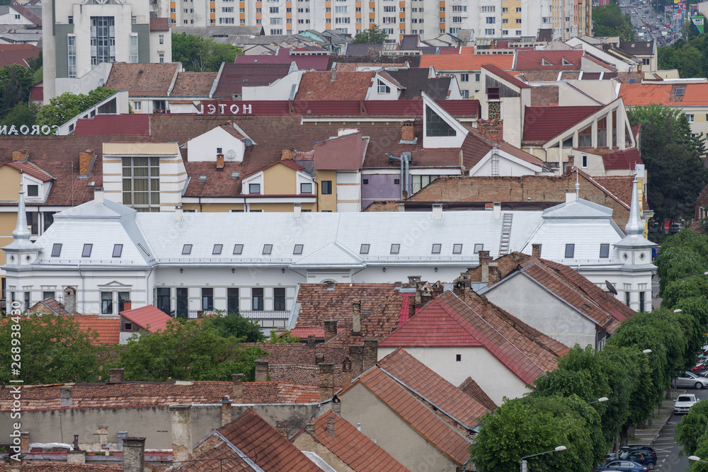 ROMANIA,Bistrita, 2019,view from the tower of the Evangelical Church ROMANIA,Bistrita, 2019,view from the tower of the Evangelical Church