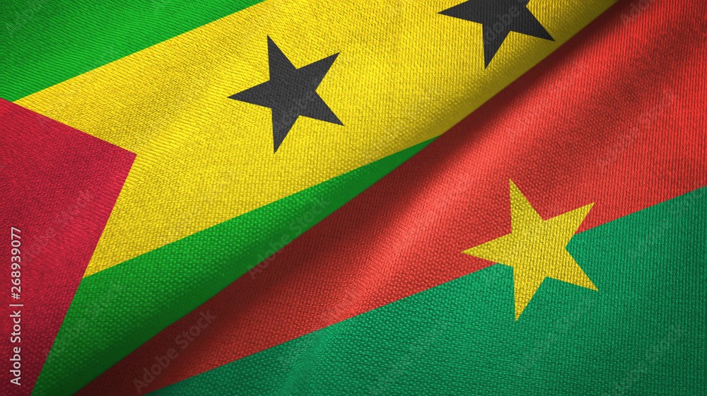 Sao Tome and Principe and Burkina Faso two flags Sao Tome and Principe and Burkina Faso two flags