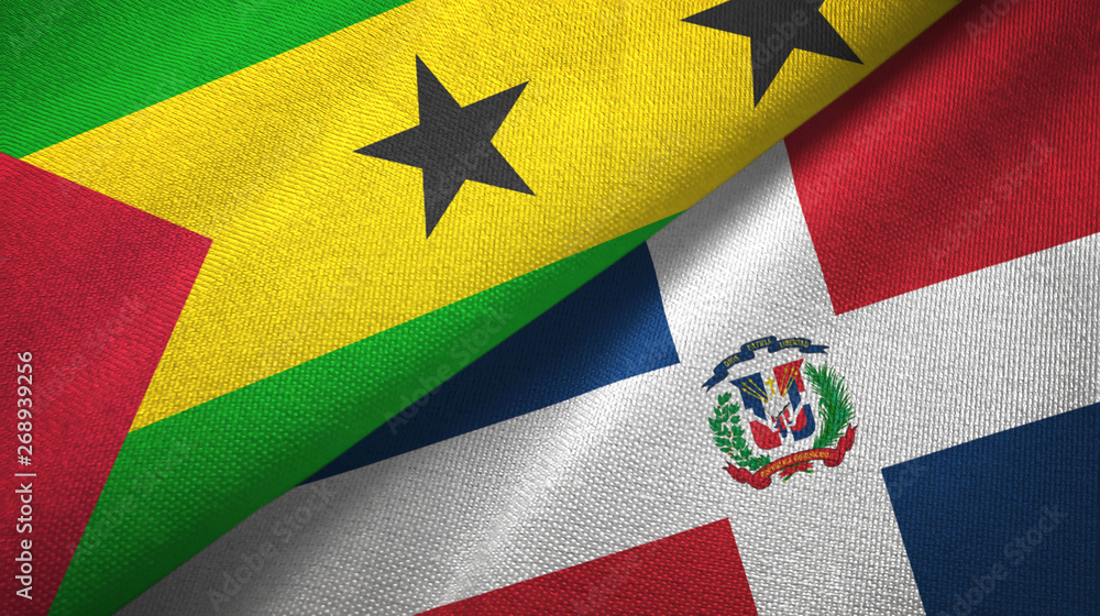 Fototapeta premium Sao Tome and Principe and Dominican Republic two flags