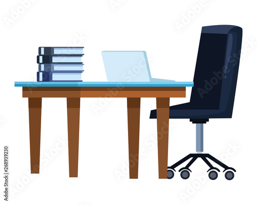 desk with computer