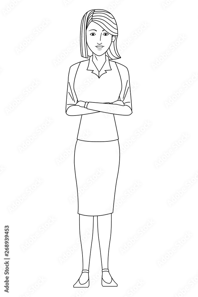 businesswoman avatar cartoon character black and white businesswoman avatar cartoon character black and white