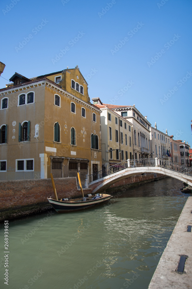 Classic bridge and architecture in Venice, Italy ,2019