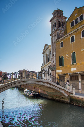 Classic bridge and architecture in Venice, Italy ,2019