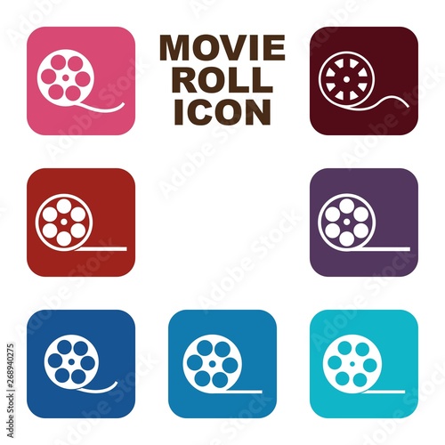 Movie roll icon set.- vector