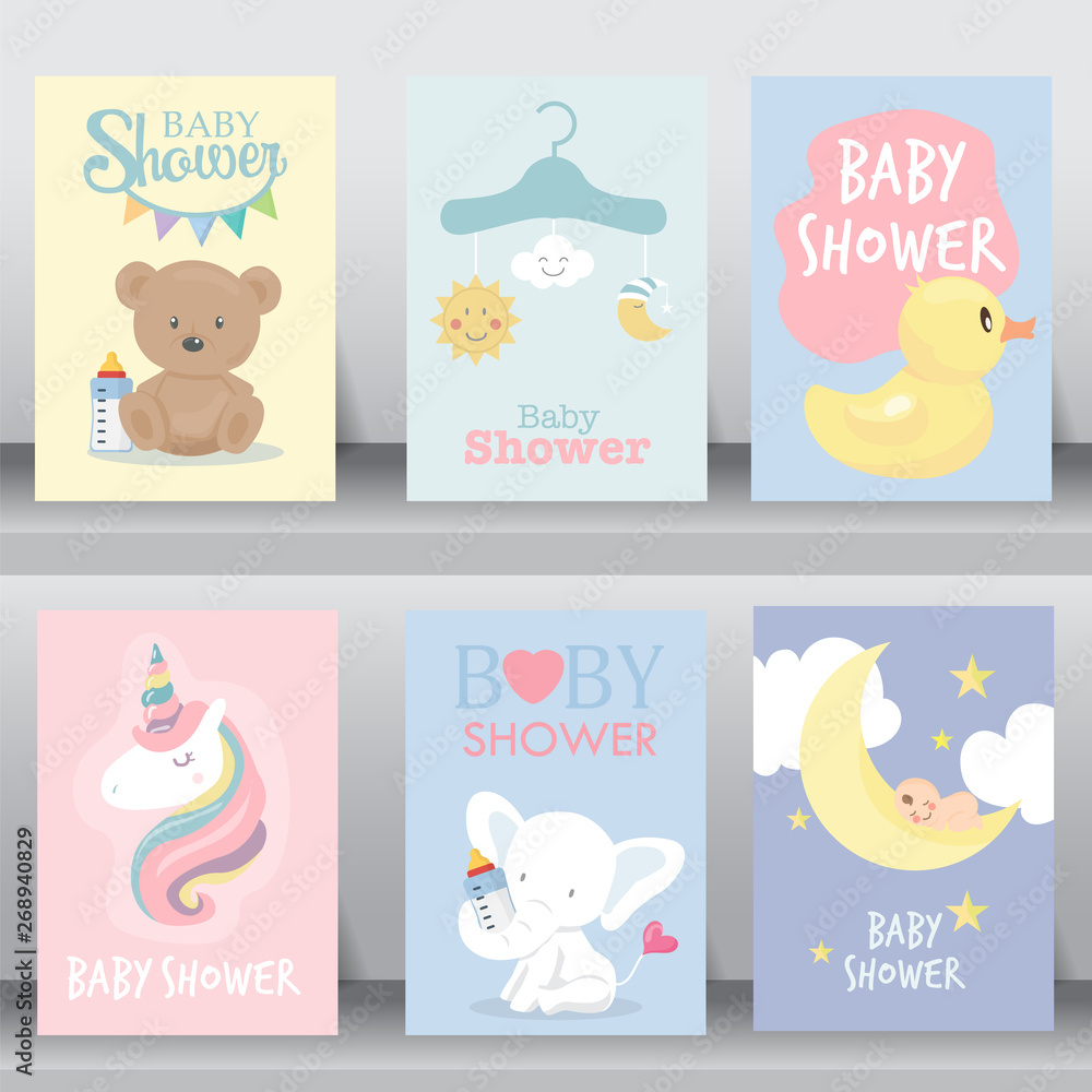 cute baby shower invitation. vector cute baby shower invitation. vector