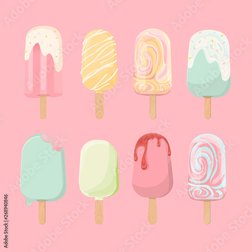 fruit ice cream bar, isolate on white