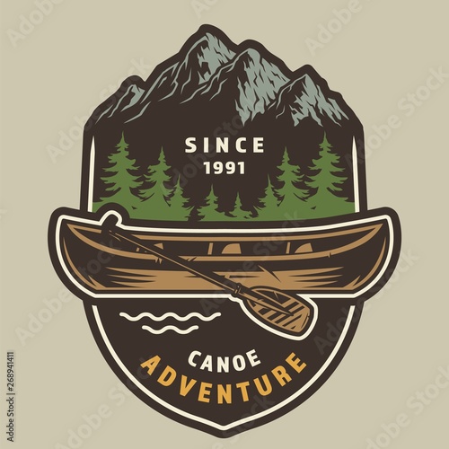 Vintage summer adventure colorful label