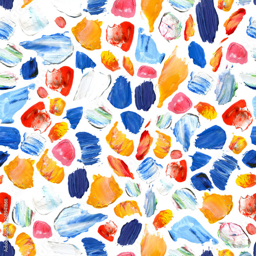 Acrylic paint dotted seamless pattern
