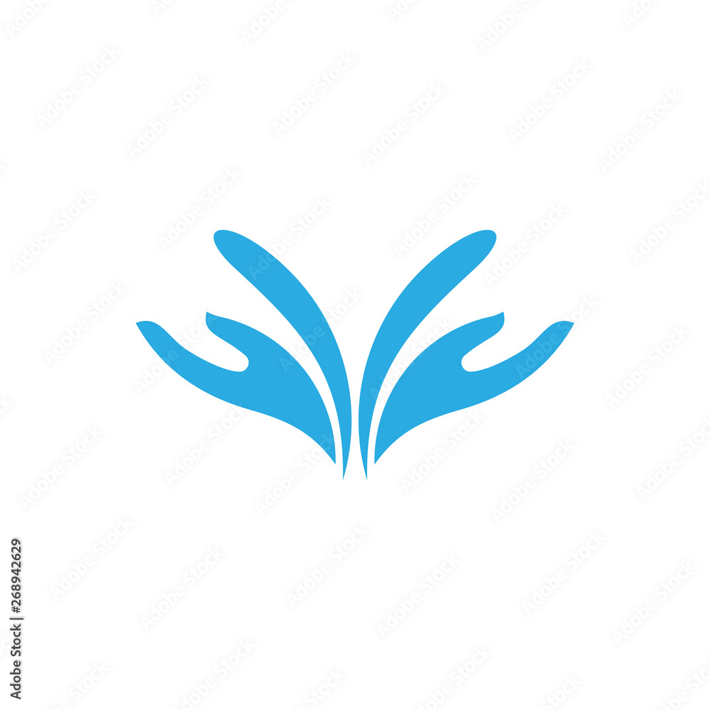 water hand care design logo vector