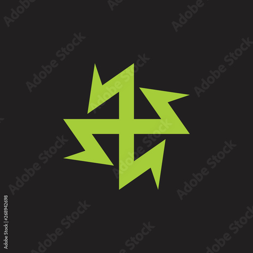 green plus medical healthy charge energy symbol logo vector