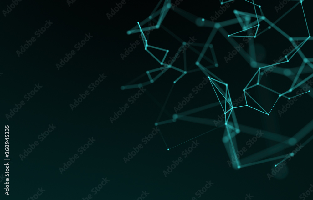 3d rendering Abstract futuristic dots and lines. computer geometric digital connection structure. Futuristic blue abstract grid. Intelligence artificial 3d rendering Abstract futuristic dots and lines. computer geometric digital connection structure. Futuristic blue abstract grid. Intelligence artificial