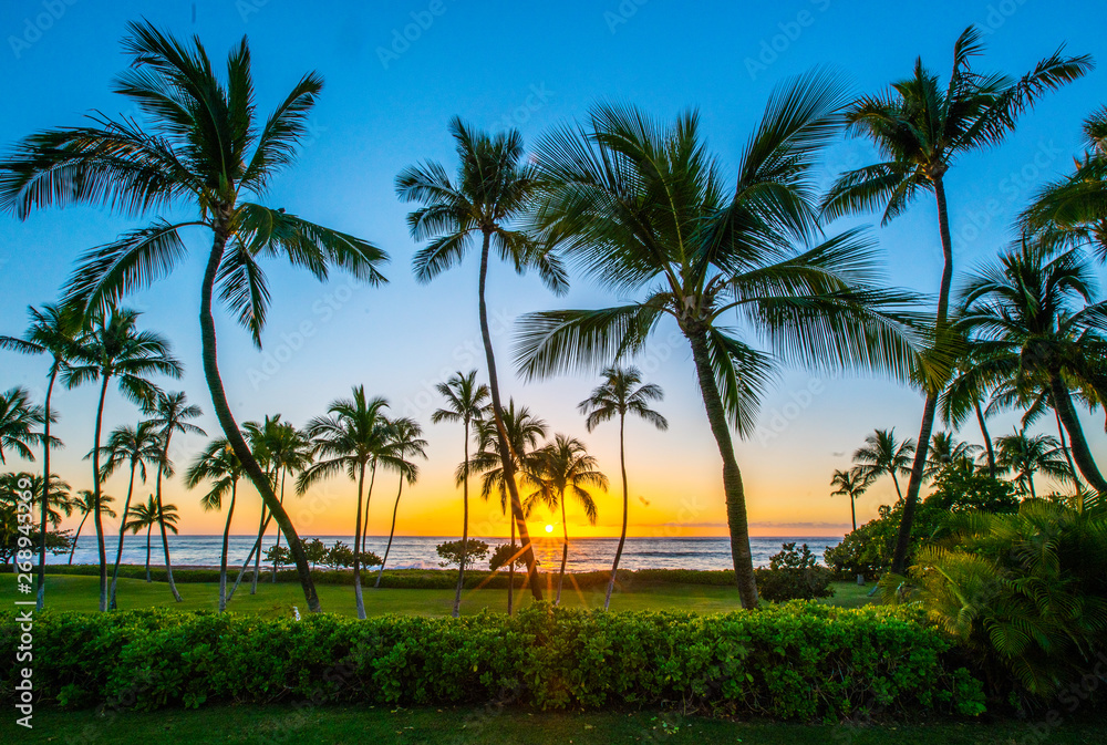 Sunset at Ko Olina Resort on Oahu's West Side
