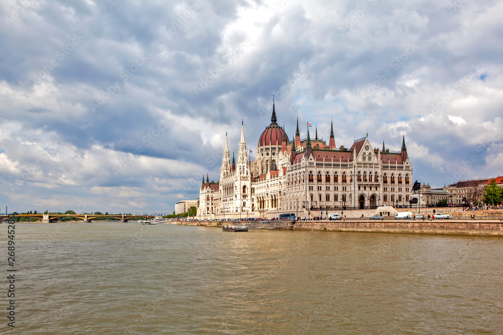 Obraz premium View of the Parliament from the Danube. Budapest. Hungary