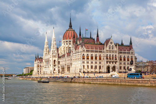 View of the Parliament from the Danube. Budapest. Hungary © aphonua
