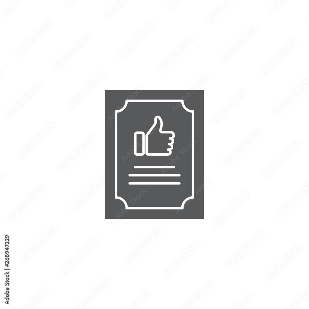 Quality certificate vector icon, isolated on white background Quality certificate vector icon, isolated on white background