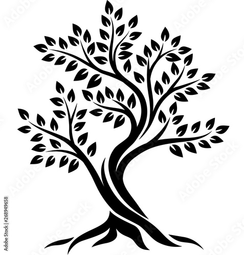 Tree silhouette on white background