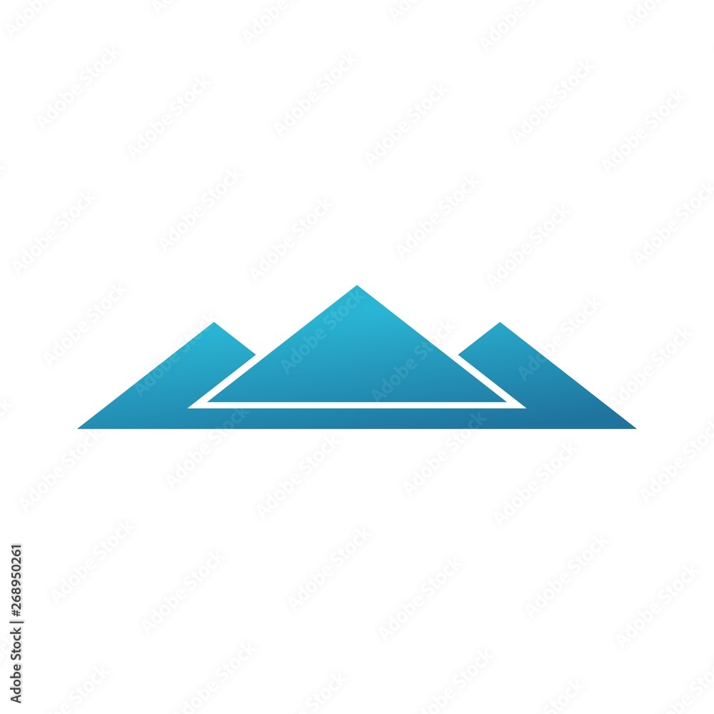 Blue Triangle Mountain Logo Inspirations Template Blue Triangle Mountain Logo Inspirations Template
