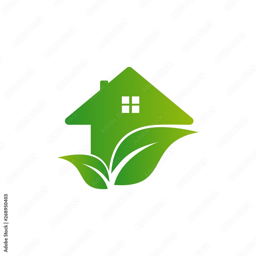 Green Leaf House Logo Inspirations Template Green Leaf House Logo Inspirations Template