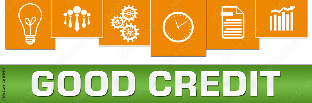 Good Credit Business Symbols Green Orange On Top Horizontal Good Credit Business Symbols Green Orange On Top Horizontal