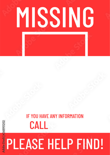 Blank missing poster template ready to print