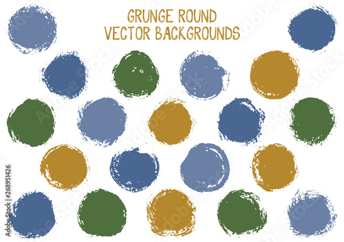 Vector grunge circles. Trendy post stamps