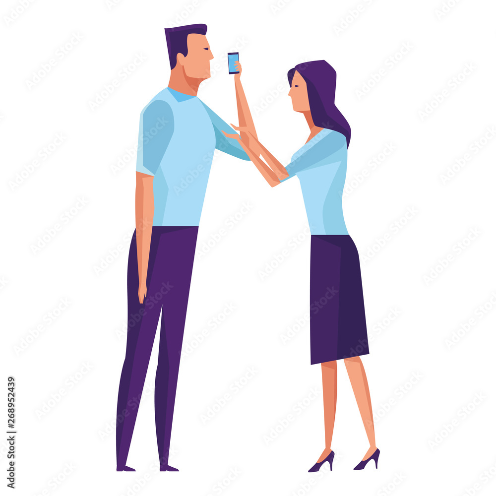 couple speaking through cellphone couple speaking through cellphone
