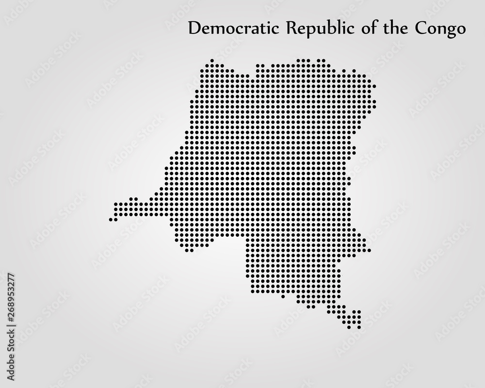 Map of Democratic Republic of the Congo. Vector illustration. World map