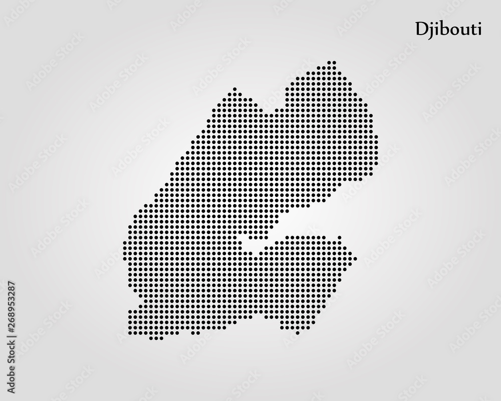 Map of Djibouti. Vector illustration. World map