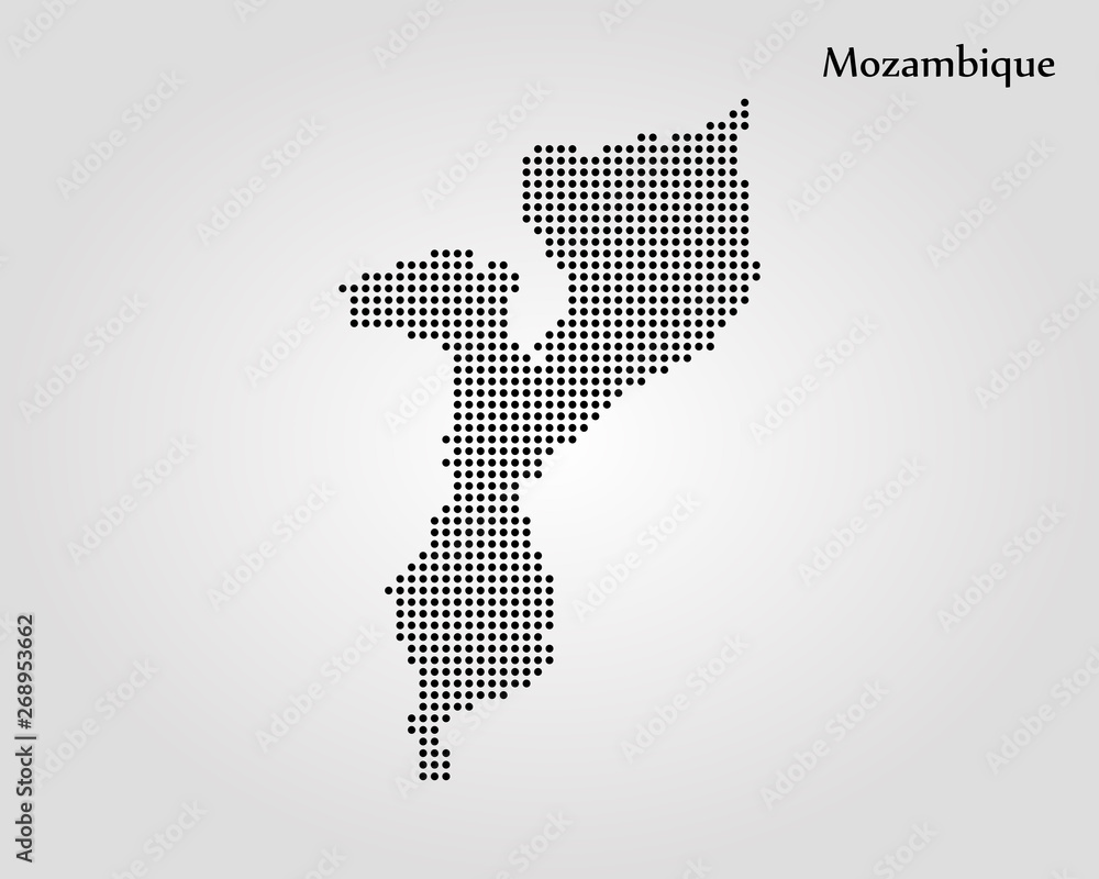 Map of Mozambique. Vector illustration. World map