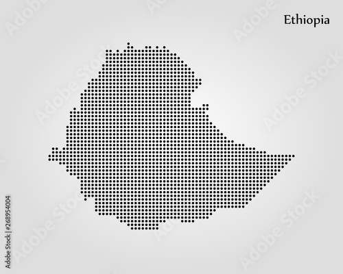 Map of Ethiopia. Vector illustration. World map