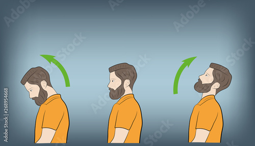 exercises for the neck and head. vector illustration
