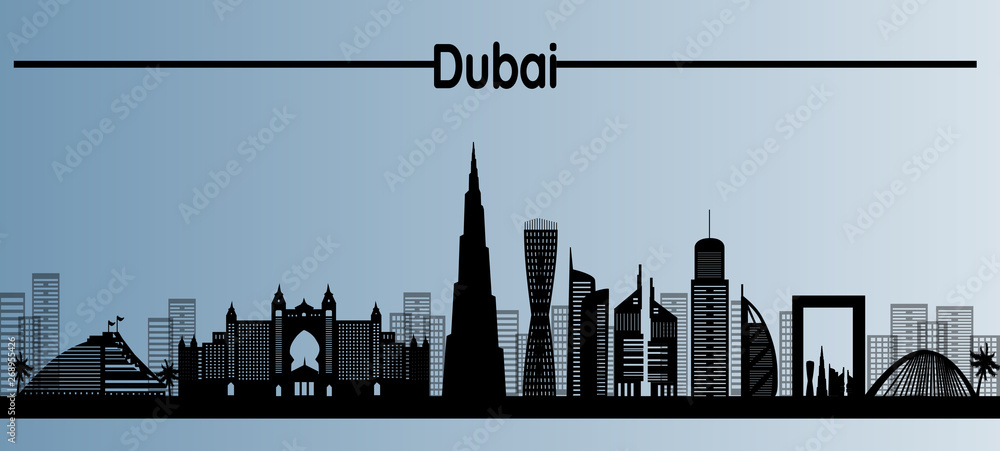 Dubai city and the skyline of Dubai And skyscrapers buildings, UAE ...