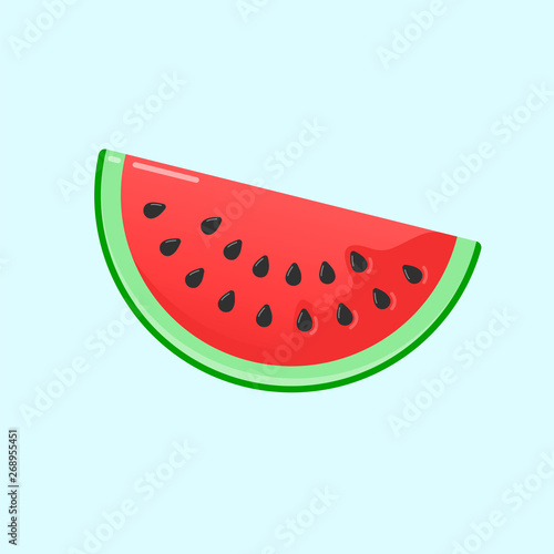 Watermelon slice isolated cartoon vector for prints any texture  t shirt or other.