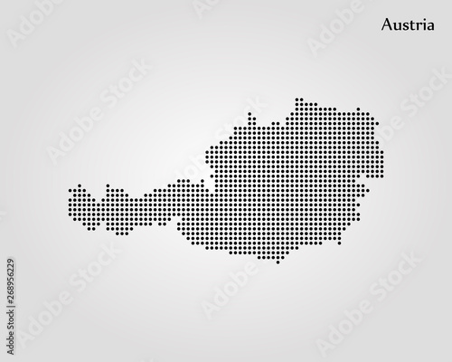 Map of Austria. Vector illustration. World map