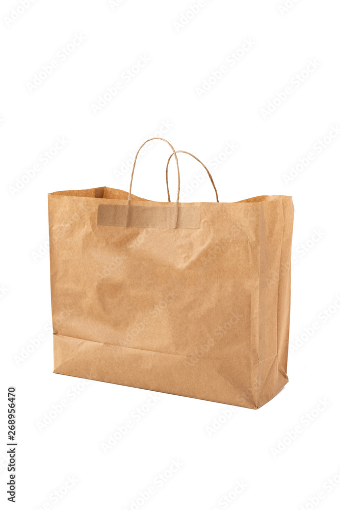 paper bag food on isolated white background paper bag food on isolated white background