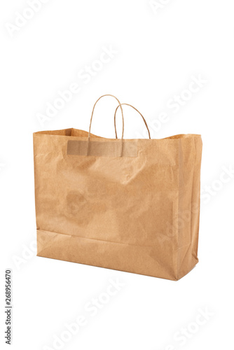 paper bag food on isolated white background