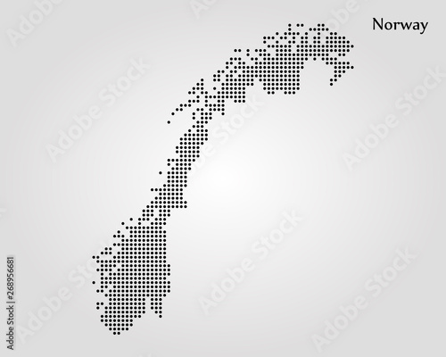 Map of Norway. Vector illustration. World map