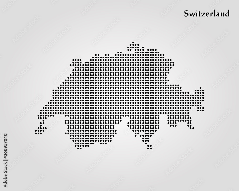 Map of Switzerland. Vector illustration. World map