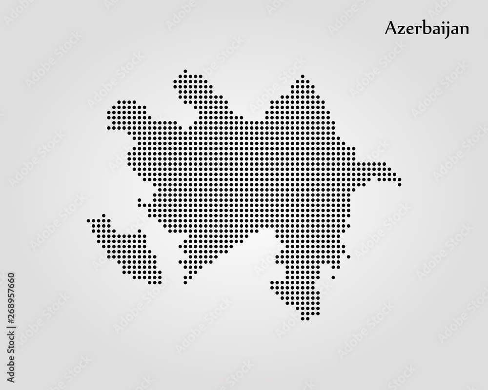 Map of Azerbaijan. Vector illustration. World map