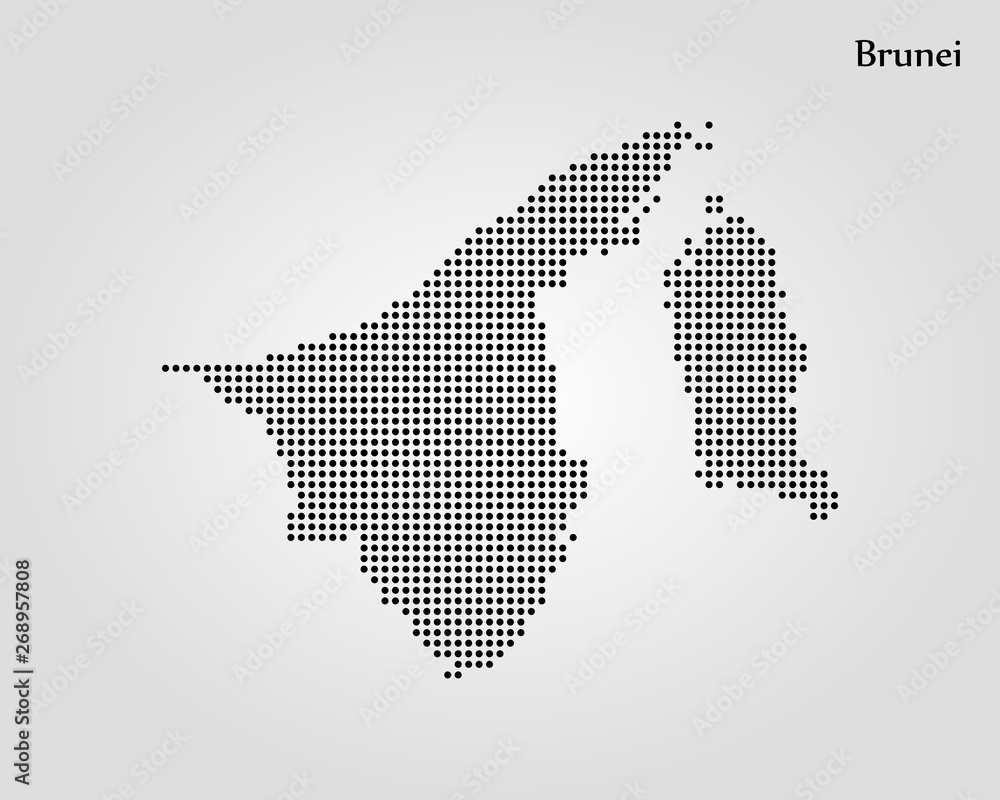 Map of Brunei. Vector illustration. World map