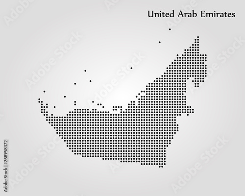 Map of United Arab Emirates. Vector illustration. World map