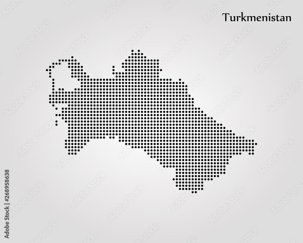 Map of Turkmenistan. Vector illustration. World map