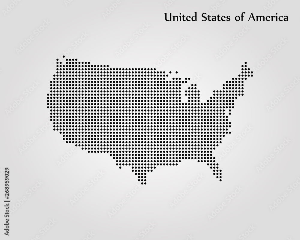 Map of United States of America. Vector illustration. World map