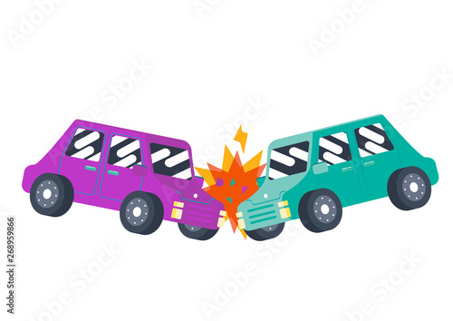 cute car bumper crash accident vector
